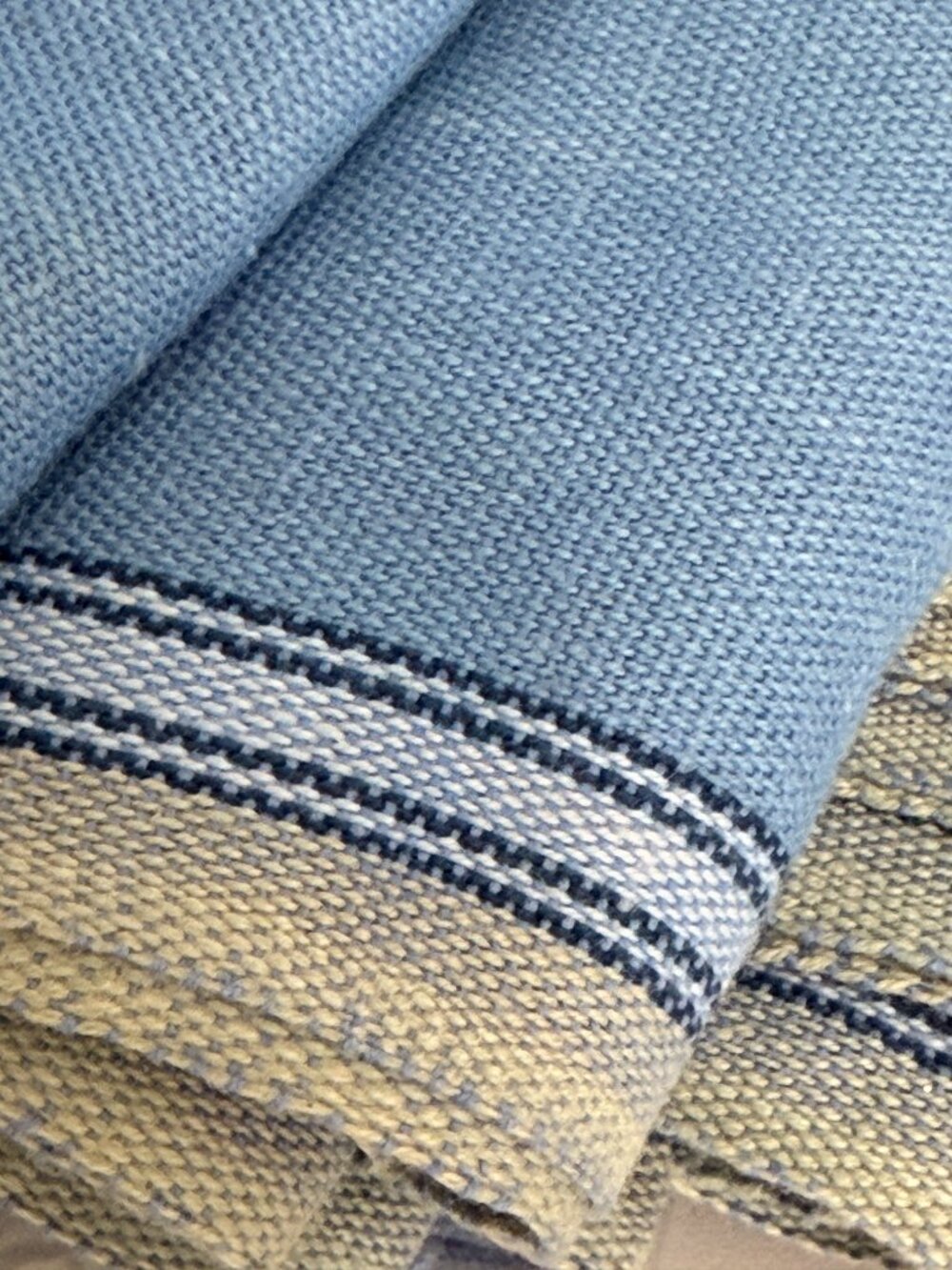 Nepalese Handwoven Blues Pillowcase Cover 18" x 29" - Picture 4 of 5